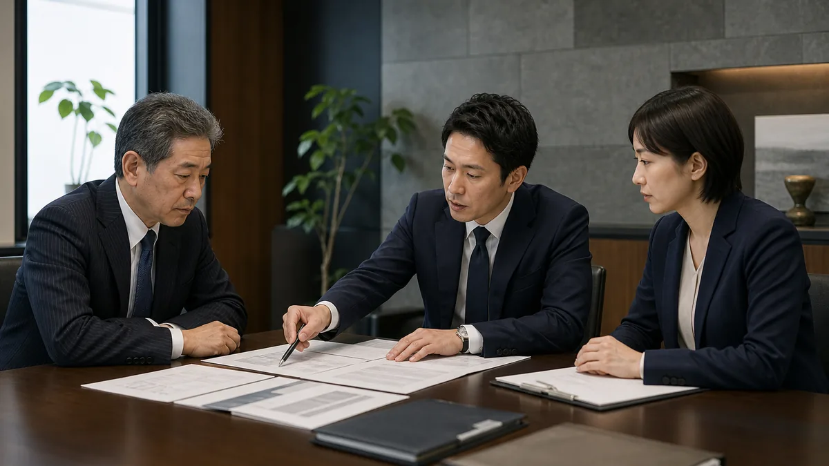 経営者保証を外す手順｜譲渡と同時に解除する段取りについて、契約・財務・業務資料を確認する経営者と担当者