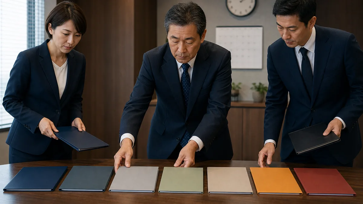 M&Aの工程ごとに書類を並べて進行を確認する担当者