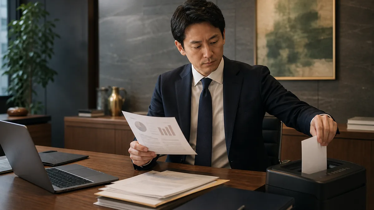 ノンネームシート（案件概要書）の書き方｜買い手が見ている3点について、契約・財務・業務資料を確認する経営者と担当者